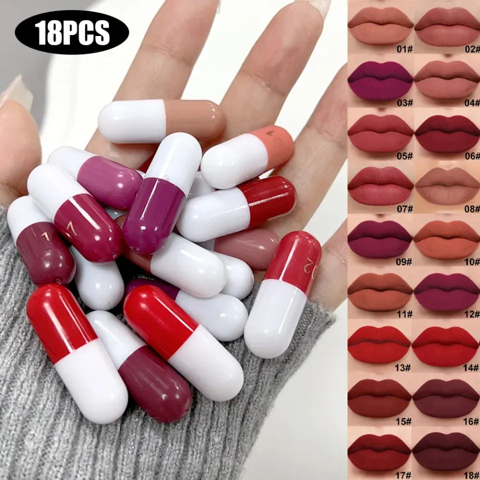 Portable Mini Lipstick Set Capsules Matte Lipstick