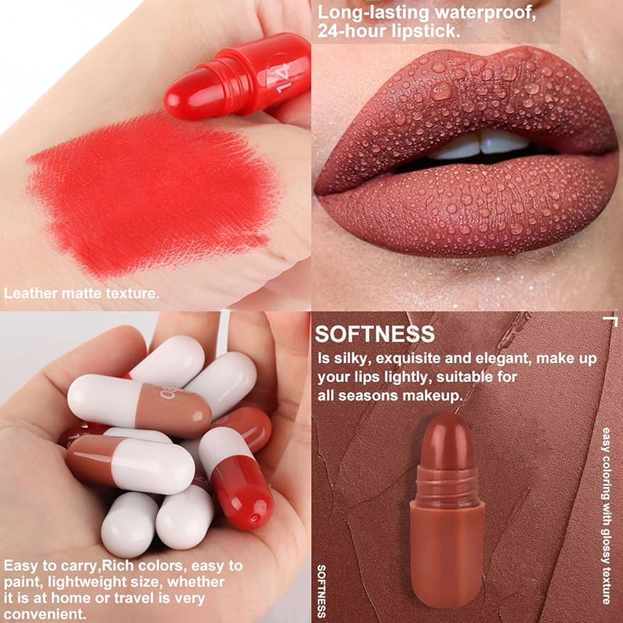 Portable Mini Lipstick Set Capsules Matte Lipstick