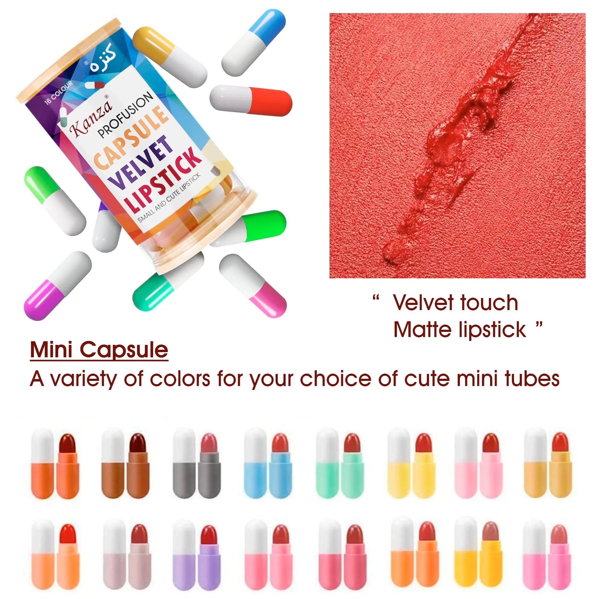 Portable Mini Lipstick Set Capsules Matte Lipstick