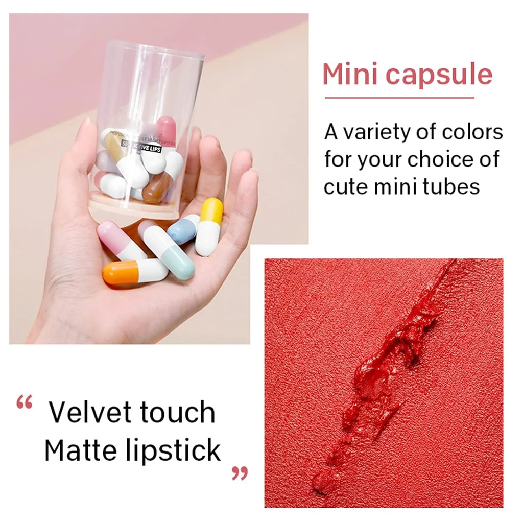 Portable Mini Lipstick Set Capsules Matte Lipstick